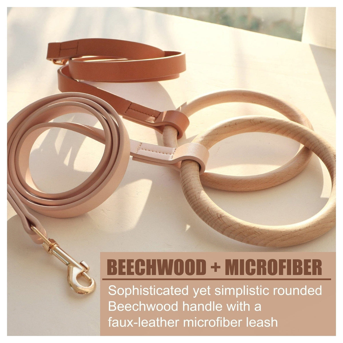 Pet Life ® 'Ever-Craft' Boutique Series Beechwood and Leather Designer Dog Leash
