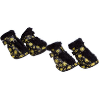Pet Life ® Fur-Comfort 3M Insulated Fashion Fur and PVC Waterproof Winter Dog Boots - Set of 4