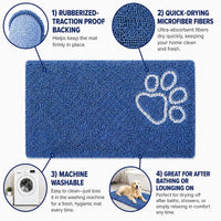 Pet Life ® 'Fuzzy' Quick-Drying Anti-Skid and Machine Washable Dog Mat
