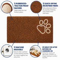 Pet Life ® 'Fuzzy' Quick-Drying Anti-Skid and Machine Washable Dog Mat