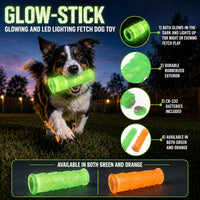 Pet Life ® 'Glow-Stick' TPR and LED Lighting Squeak and Chew Dog Toy