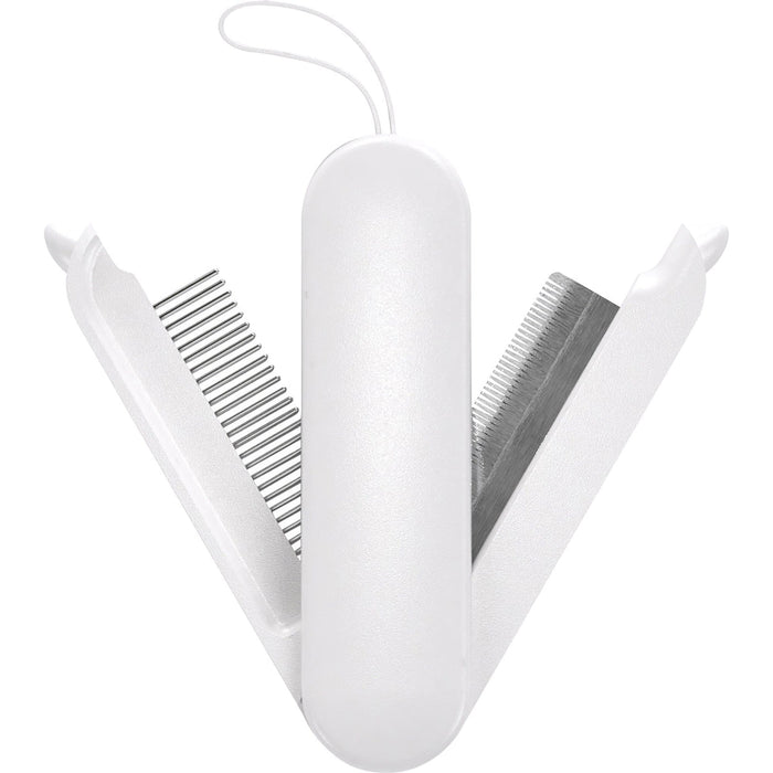 Pet Life ® 'JOYNE' Multi-Functional 2-in-1 Swivel Travel Grooming Comb and Deshedder