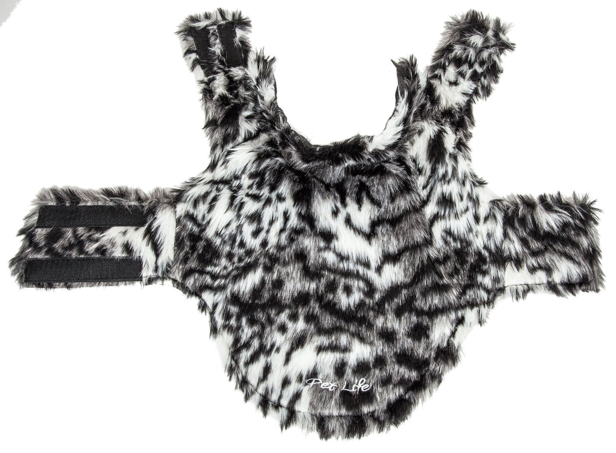 Pet Life ®  Luxe 'Paw Dropping' Designer Gray-Scale Tiger Pattern Mink Fur Dog Coat