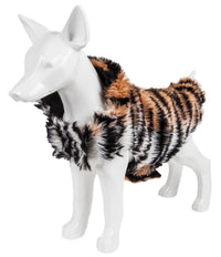 Pet Life ®  Luxe 'Tigerbone' Tiger-Patterned Mink Fashion Fur Dog Jacket