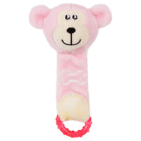 Pet Life ® Moo-Born' Plush Squeaky and Crinkle Newborn Rubber Teething Cat and Dog Toy