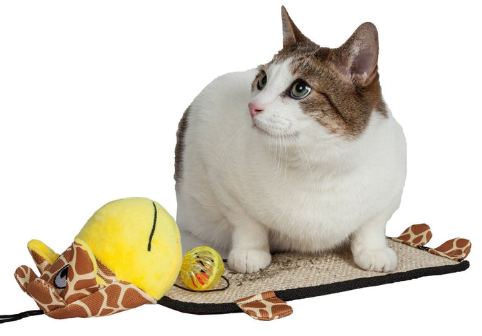 Pet Life ® 'Paw-Pleasant' Hanging Sisal & Jute Carpet Kitty Cat Scratcher with Toy