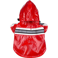 Pet Life ® 'Reflecta-Glow' Reflective Waterproof Adjustable Dog Raincoat Jacket w/ Removable Hood