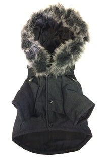 Pet Life ® 'Ruff-Choppered' Denim Fashioned Wool Dog Coat Jacket