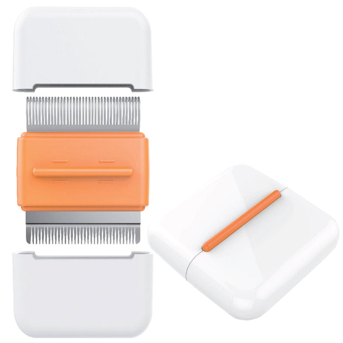 Pet Life ® 'Zipocket' 2-in-1 Underake and Stainless Steel Travel Grooming Pet Comb