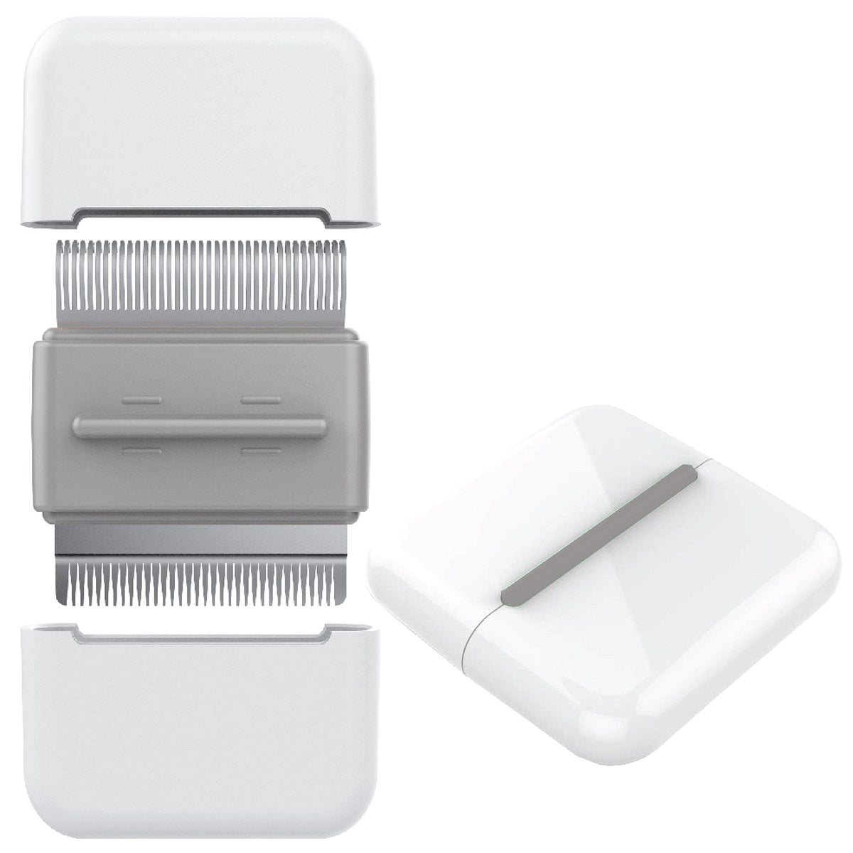 Pet Life ® 'Zipocket' 2-in-1 Underake and Stainless Steel Travel Grooming Pet Comb