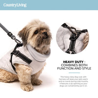 Quilted Pet Jacket with Built-In Harness - Grey
