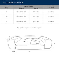 Rectangle Orthopedic Foam Pet Couch