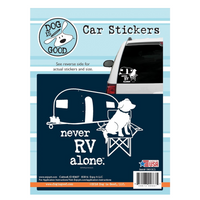 Never RV Alone White Vinyl Decal