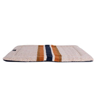 Shinola Brand Stripe Comfort Cushion Berber Dog Bed Oatmeal