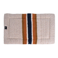 Shinola Brand Stripe Comfort Cushion Berber Dog Bed Oatmeal