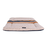 Shinola Brand Stripe Comfort Cushion Berber Dog Bed Oatmeal