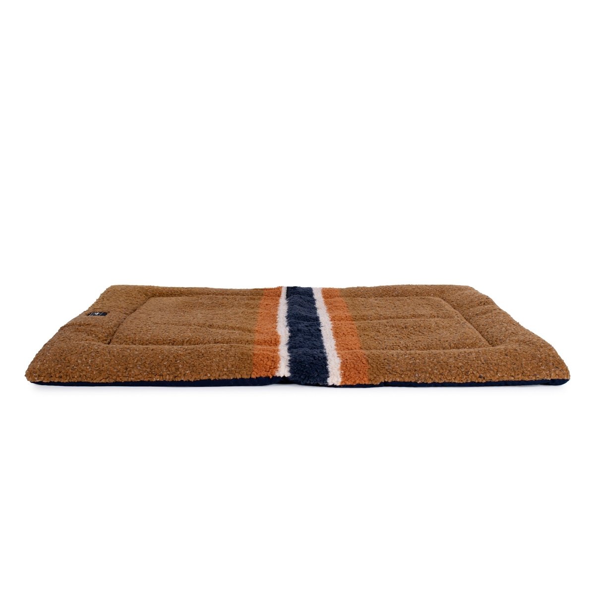 Shinola Brand Stripe Comfort Cushion Berber Dog Bed Rust