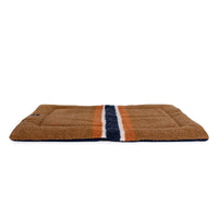 Shinola Brand Stripe Comfort Cushion Berber Dog Bed Rust