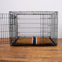 Shinola Brand Stripe Comfort Cushion Berber Dog Bed Rust