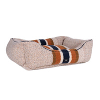 Shinola Brand Stripe Kuddle Berber Dog Bed Oatmeal