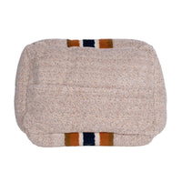 Shinola Brand Stripe Kuddle Berber Dog Bed Oatmeal