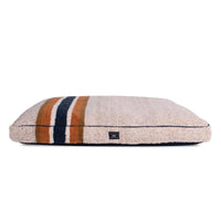 Shinola Brand Stripe Napper Pillow Berber Dog Bed Oatmeal