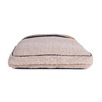 Shinola Brand Stripe Napper Pillow Berber Dog Bed Oatmeal