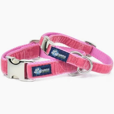 Rose Pink Velvet Essential Martingale Dog Collar