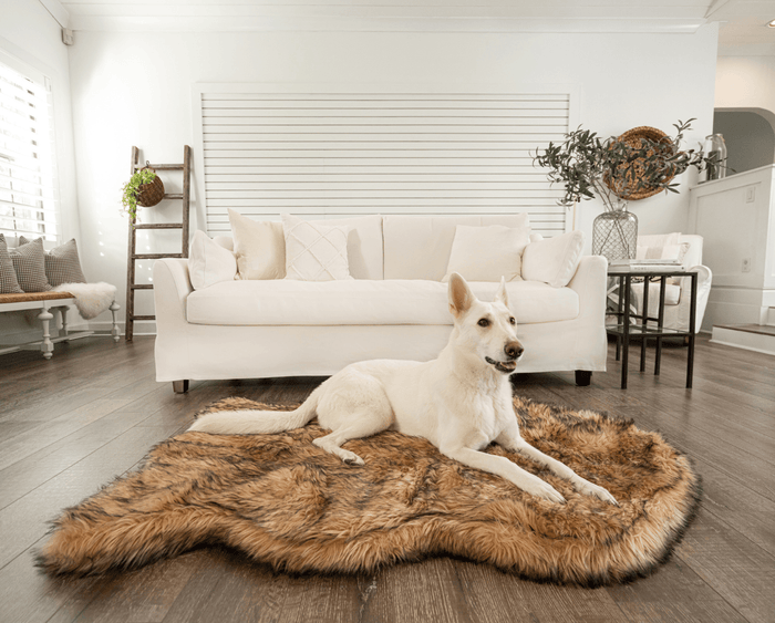 PupRug by Paw.com® Faux Fur Orthopedic Dog Bed - Curve Sable Tan