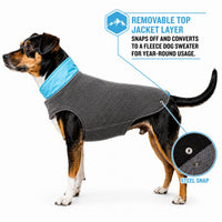 Touchdog ® Lightening-Shield 2-in-1 Dual-Removable-Layered Waterproof Dog Jacket