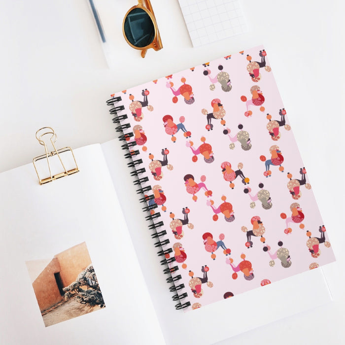 Pink Poodles Spiral Ruled Notebook - 3 Red Rovers