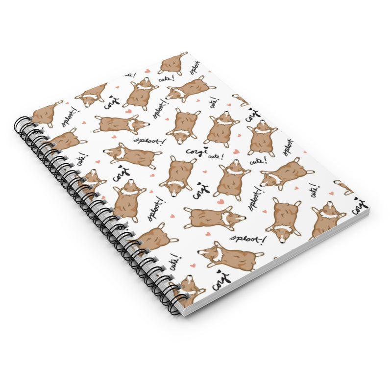 Corgi Sploot Spiral Ruled Notebook - 3 Red Rovers