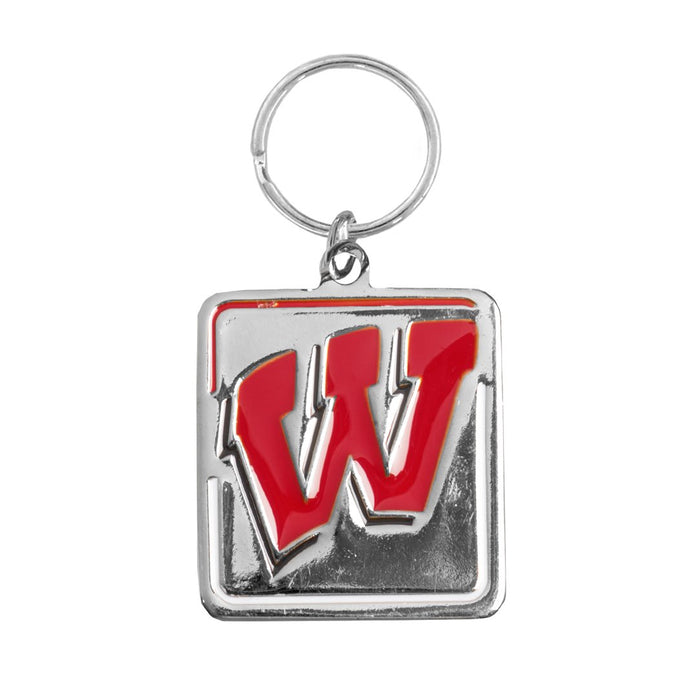 WI Badgers Collar Square Charm - 3 Red Rovers