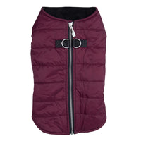 Zip Up Puffer Vest - Burgundy - 3 Red Rovers