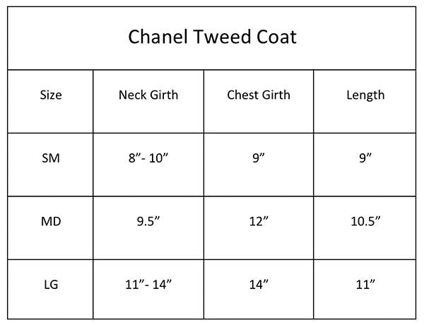 Chanel Tweed Handmade Pet Coat - Blue - 3 Red Rovers