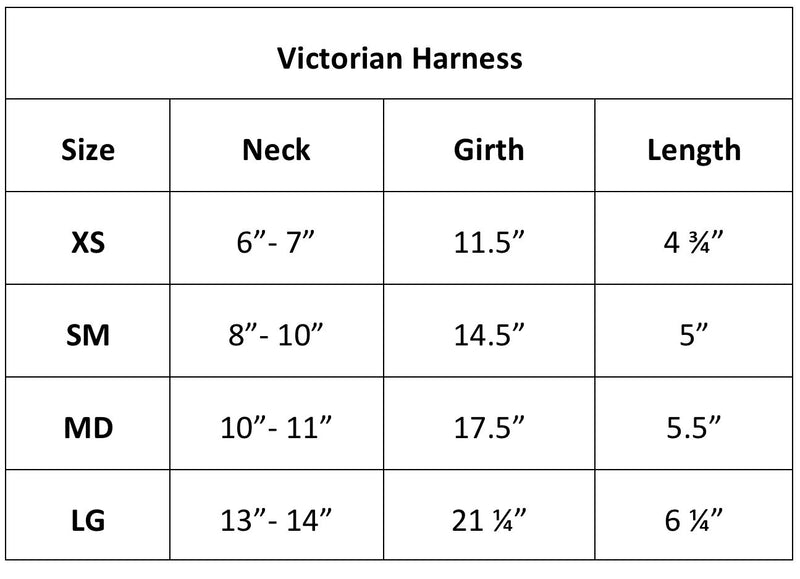 Victorian Handmade Pet Harness - Black - 3 Red Rovers