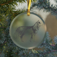 Siberian Husky Glass Ornament - 3 Red Rovers