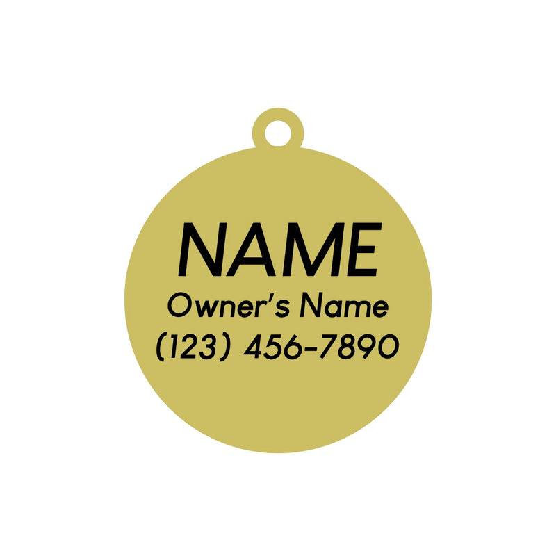 Lightning White Glitter Pet ID Tag - Gold - 3 Red Rovers