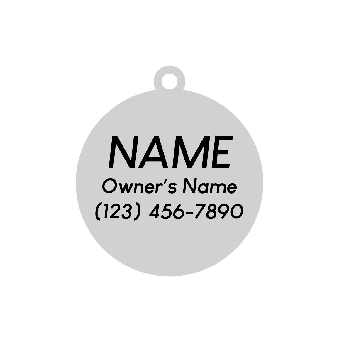 Lightning White Glitter Pet ID Tag - Silver - 3 Red Rovers