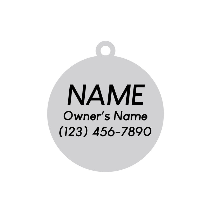 Lightning White Glitter Pet ID Tag - Silver - 3 Red Rovers