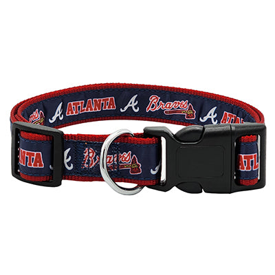 Atlanta Braves Satin Dog Collar or Leash
