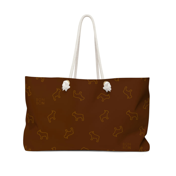 French Bulldog Weekender Bag - Chocolate - 3 Red Rovers