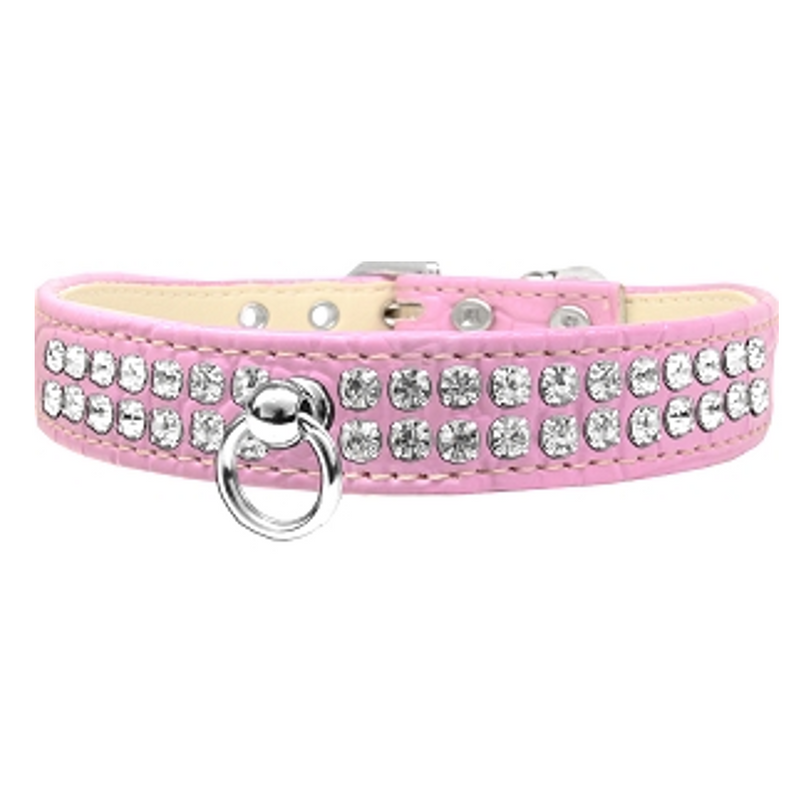 5 Rows Full Diamante Rhinestone Leather Dog Collars Pet Products 8 Col