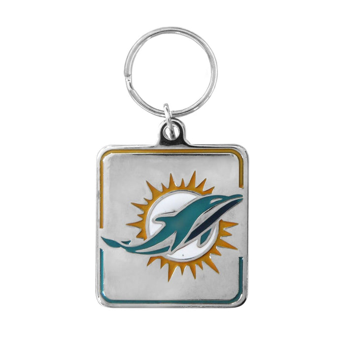 Miami Dolphins Collar Square Charm - 3 Red Rovers