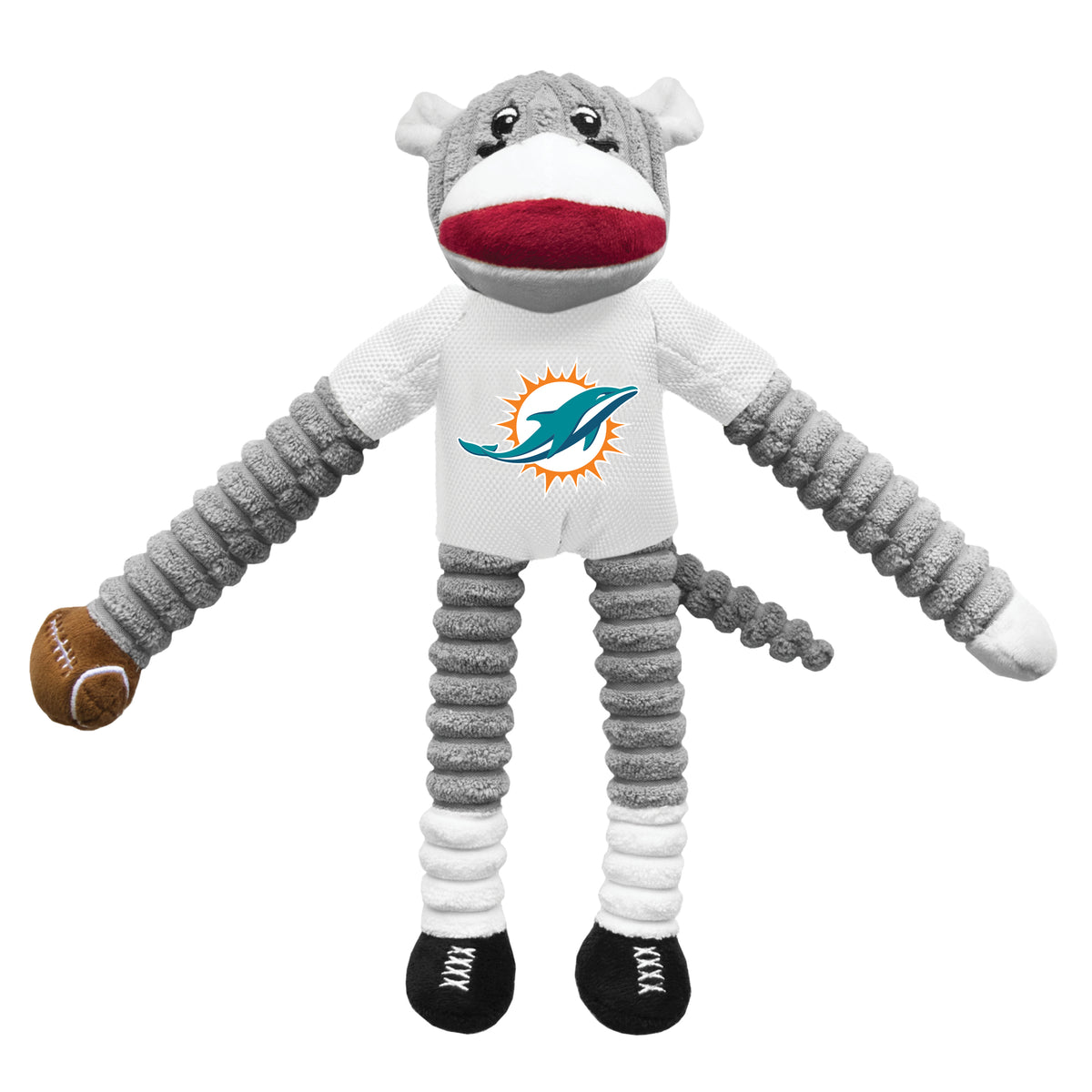 Miami Dolphins Sock Monkey Toy - 3 Red Rovers