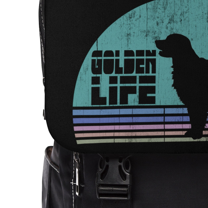 Golden Retriever Life Unisex Casual Shoulder Backpack - 3 Red Rovers