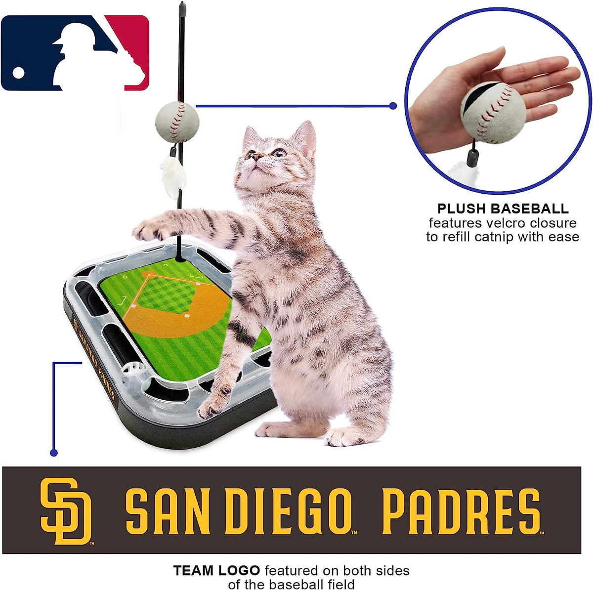 San Diego Padres Baseball Cat Scratcher Toy
