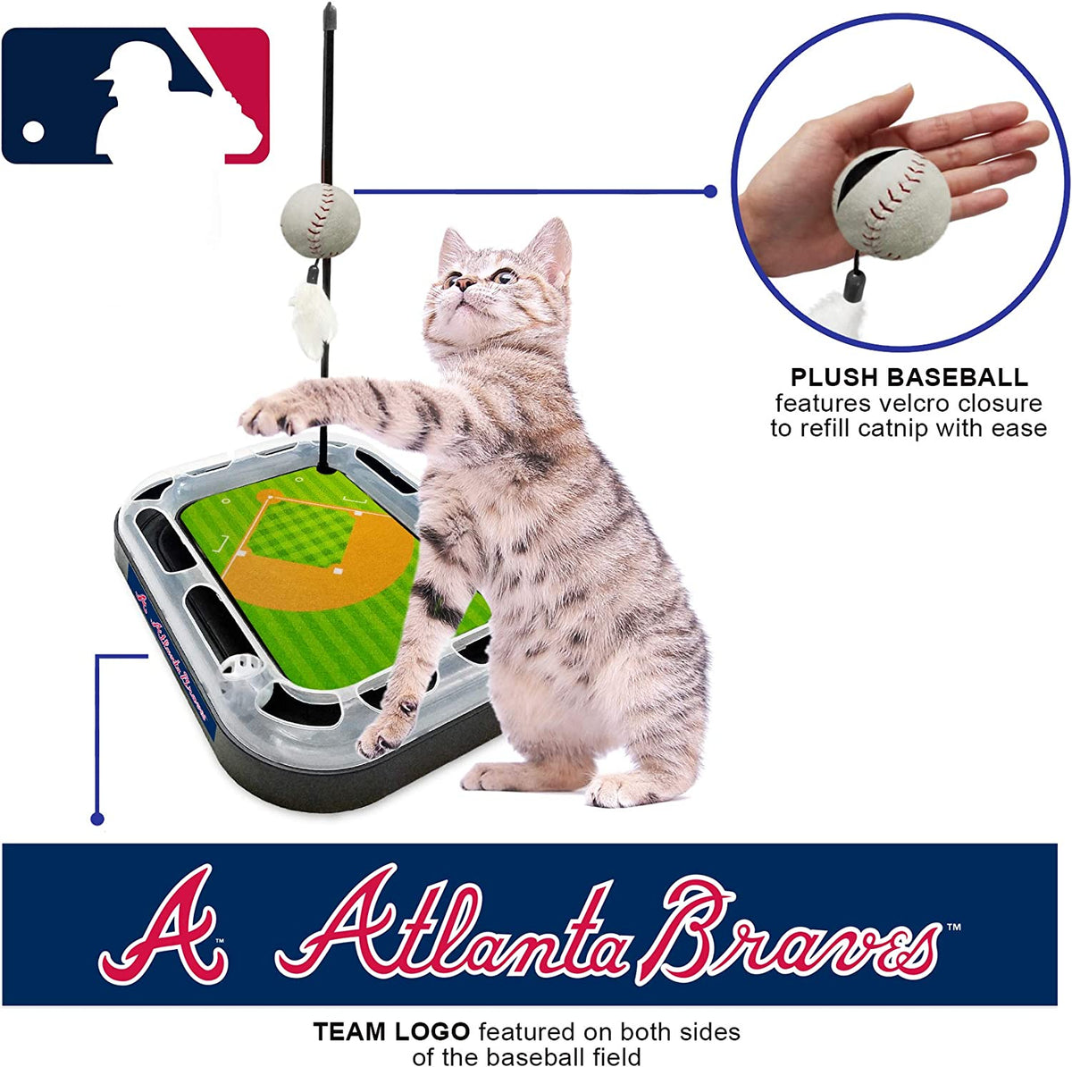 Atlanta Braves Baseball Cat Scratcher Toy