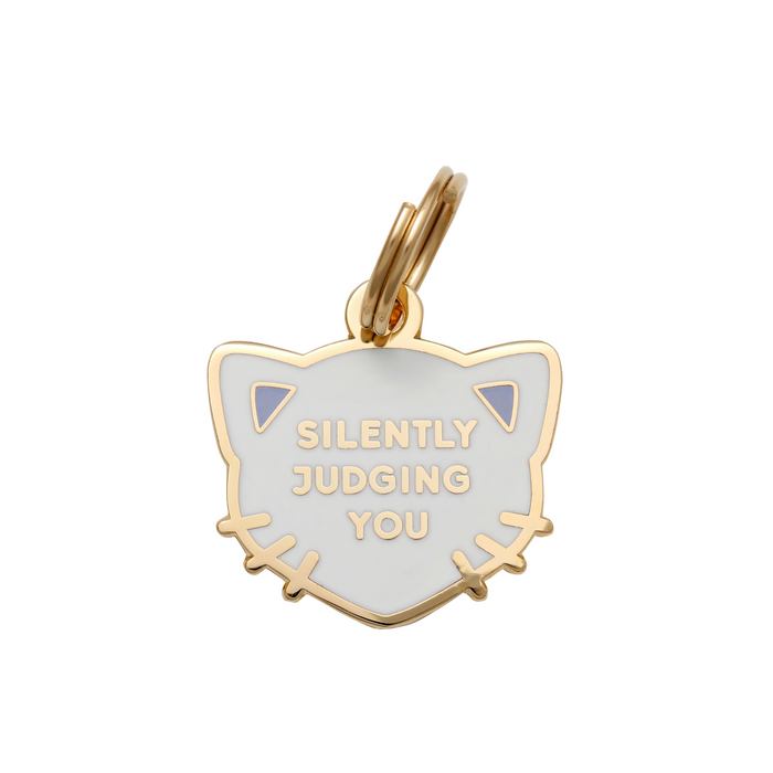 Silently Judging You Pet ID Tag - White - 3 Red Rovers