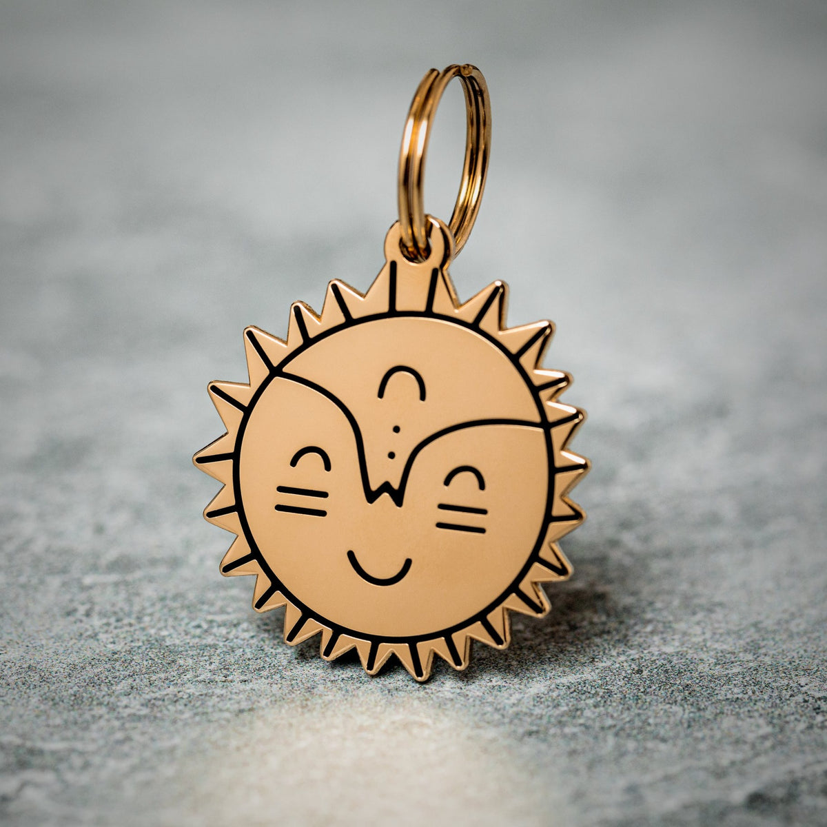 Smiling Sun Pet ID Tag - 3 Red Rovers